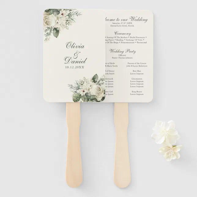 Wooden handle wedding fan